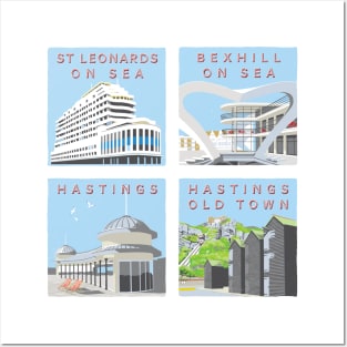 Retro Style Views of Hastings & St Leonards Posters and Art